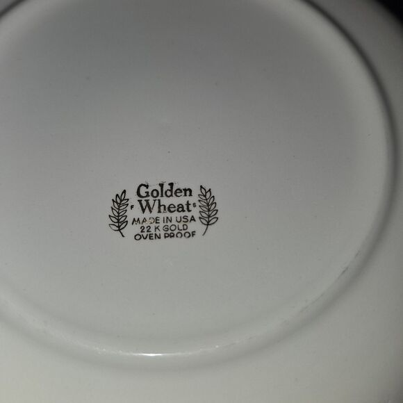 Homer Laughlin Golden Wheat Dishes with 22K Gold Trim ~ 7.25" Salad Plate - Picture 3 of 5